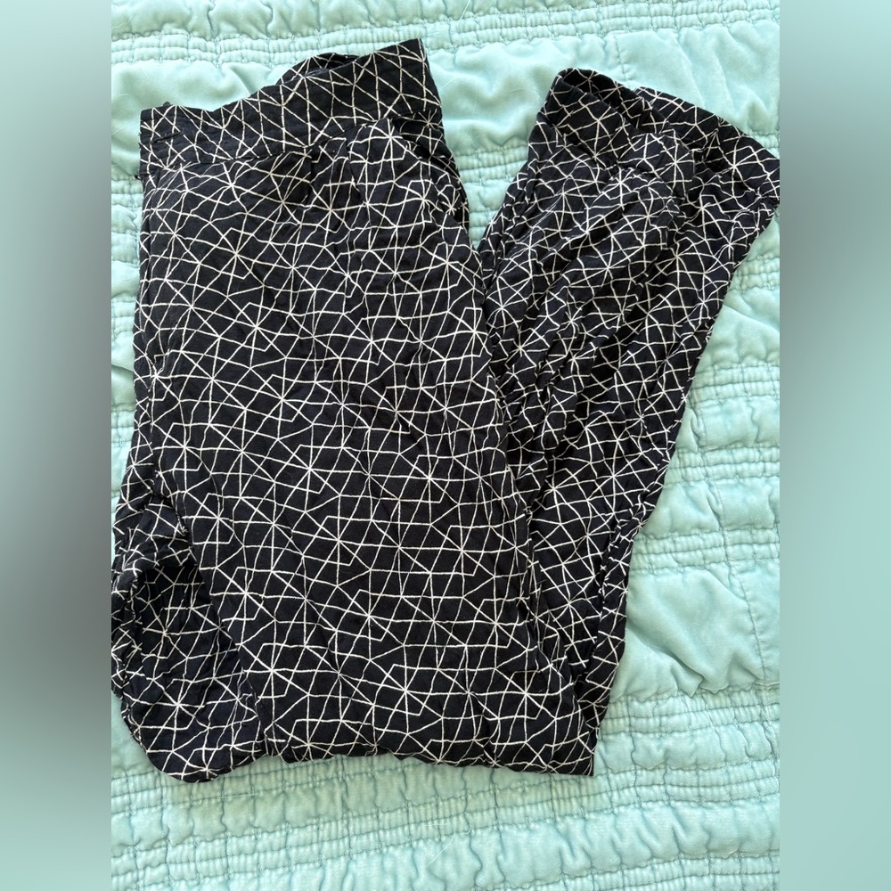 RVCA Black and White Patterned Pants